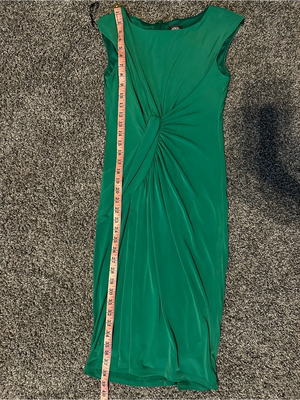 Vince Camuto Emerald Green Twist Front Midi Dress Size 2 - Picture 9 of 9